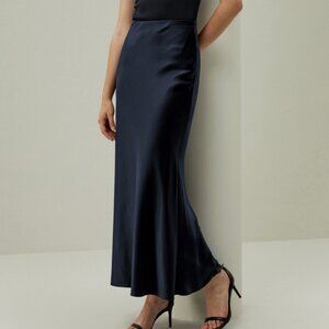 Midi Silk Skirt - Lilysilk in midnight blue